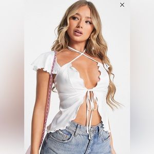 Satin butterfly style blouse